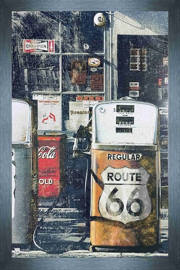 Route 66 Gas Stations Framed Print 38.5" x 29.5"